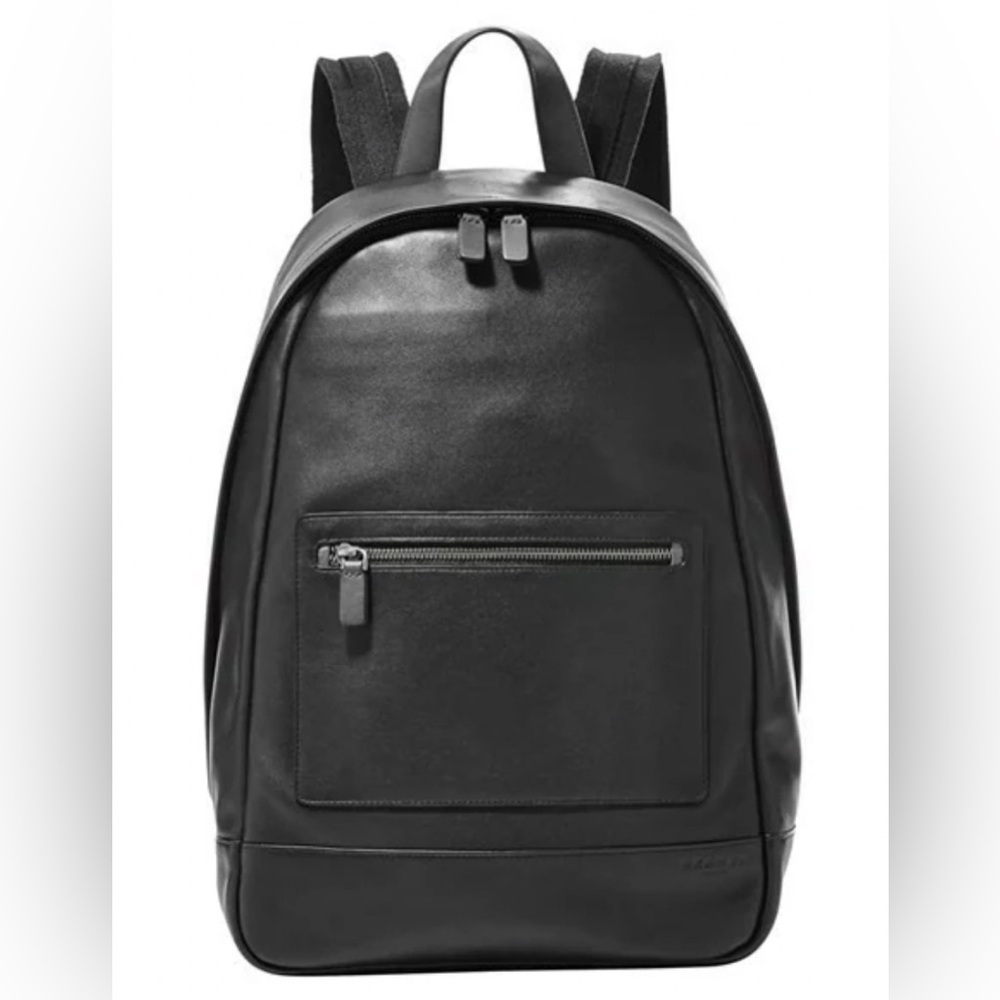 Skagen Kroyer Genuine Leather Backpack Bookbag Laptop Carrier Pockets Zippers